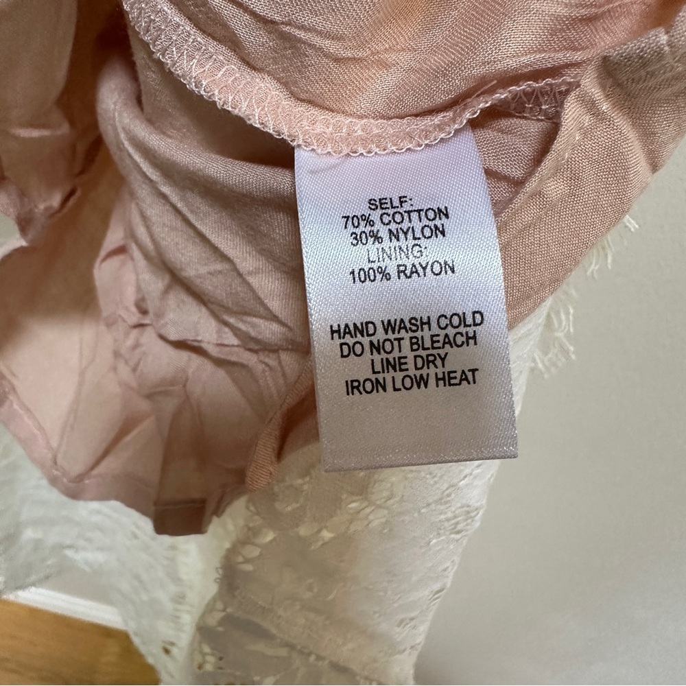 LULU’S One Wish White Lace Midi Dress Handkerchief Hem Women’s Sz Small NEW - Picture 6 of 7